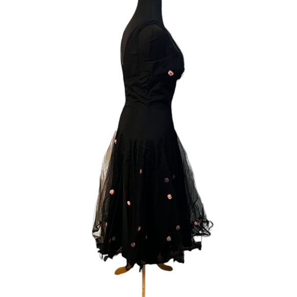 Robert Link By Fazzi California Black Pink Floral Lace Prom Dresses, Size XS - Picture 4 of 11